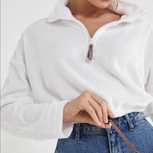 Urban Outfitters white cropped fleece